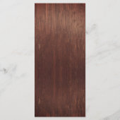 Burgundy Blume Mason Jar Wood Wedding Lights Menükarte (Rückseite)