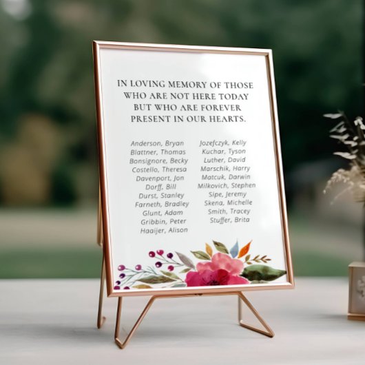 Burgundy Blume School Wiedersehen-Memorial Poster