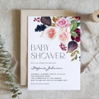 Burgundy Blume und Fig QR Code Kinderdusche