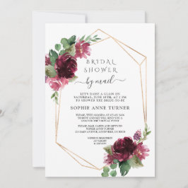 Burgundy Blume Virtual Brautparty by Mail Einladung