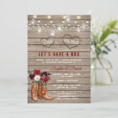 Burgundy Blume Western Cowboy Boots Ich mache GRIL Einladung (Stehend Vorderseite)