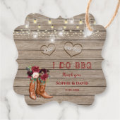 Burgundy Blume Western Cowboy Boots Ich mache GRIL Geschenkanhänger (Rückseite)