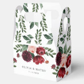 Burgundy Blume Winter Wedding Favor Box Geschenkschachtel (Geöffnet)