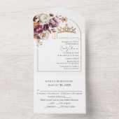 Burgundy Blumenarche Fall Quinceanera All In One Einladung (Innen Boden)