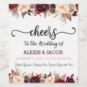 Burgundy Blumenzwiebelweinflasche Weinetikett (Einzelnes Label)