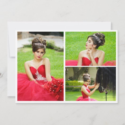 Burgundy Blush Bloral Crown Quinceañera 3 Fotos Save The Date (Rückseite)