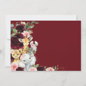 Burgundy Blush Bloral Jungle Animals Baby Dusche Einladung (Rückseite)