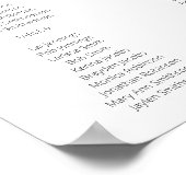 Burgundy Blush Bloral Seating Chart 12 Weiß Poster (Ecke)