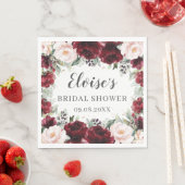 Burgundy Blush Bloral Wedding Bridal Babydusche Serviette (Beispiel)