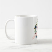 Burgundy Blush Blue Floral Wreath Bridesmaid Gefal Kaffeetasse (Links)