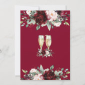 Burgundy Blush Blues Brunch Bubbly Brautparty Einladung (Rückseite)