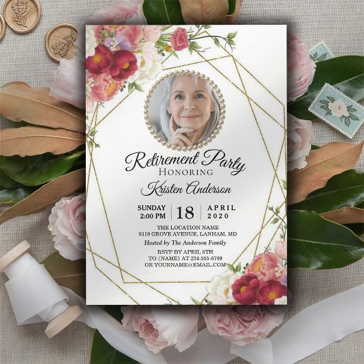Burgundy Blush Blume Foto Rente Party Einladung