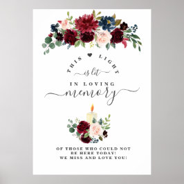 Burgundy-Blush-Blume im Liebesgedächtnis Poster