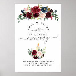 Burgundy-Blush-Blume im Liebesgedächtnis Poster