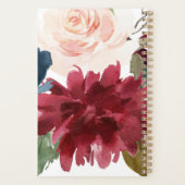 Burgundy Blush Boho Bouquet Monatlich Planer (Rückseite)