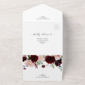 Burgundy Blush Bordo Floral Wedding Details UAWG All In One Einladung (Außenbereich)