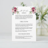 Burgundy & Blush-Bouquet - Hochzeitsdetails - Umsc Begleitkarte (Stehend Vorderseite)