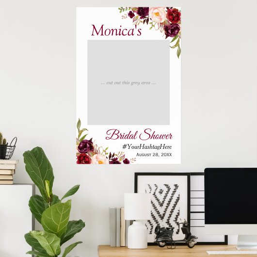 Burgundy Blush Brautparty Foto Prop Poster (Heimbüro)