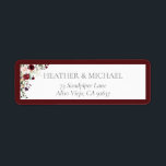 Burgundy Blush Brautparty Rücksendeadresse<br><div class="desc">Dieses elegante Bordeaux-Brautparty-Rücksendeetikett mit Bordeaux- und Hellrosa-Blume und botanischer Vegetation,  umgeben von einem reichen Bordeaux,  besticht durch seine erstklassige Bridal-Dusche. Teil einer koordinierten Suite. Suite hier ansehen: https://www.zazzle.com/collections/elegant_burgundy_floral_watercolor_bridal_shower-119280454460170395 Kontakt-Designer für passende Produkte. Copyright Anastasia Surridge für Elegant Invites,  alle Rechte vorbehalten.</div>