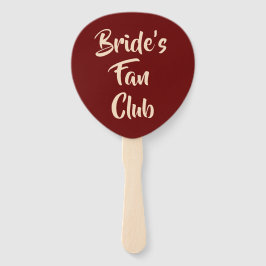 Burgundy Blush Bride's Fanclub Bridesmaid Name Fächer