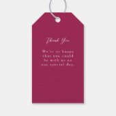 Burgundy Blush Dusty Blue Elegante Geschenkanhänger (Rückseite)