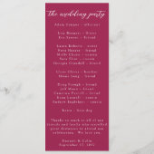 Burgundy Blush Dusty Blue Elegante Programm (Rückseite)