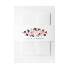 Burgundy Blush Elegante Hochzeit Einladungsbanderole