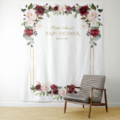 Burgundy Blush Floral Baby Showroom Foto Prop Wandteppich (Beispiel)