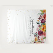 Burgundy Blush Floral Brautparty Foto Stand Wandteppich (Vorderseite (Horizontal))