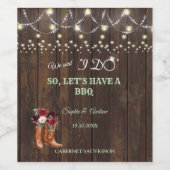 Burgundy Blush Floral Cowboy Stiefel nach meiner G Weinetikett (Einzelnes Label)