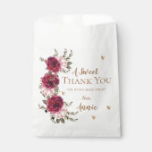 Burgundy Blush Floral Danke Brautparty Geschenk Geschenktütchen (Vorderseite)