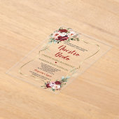 Burgundy Blush Floral Fall Spanish Nuestra Boda Acryleinladungen (Ablage )