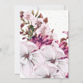 Burgundy Blush Floral Gold Elegante schicke Hochze Einladung (Rückseite)