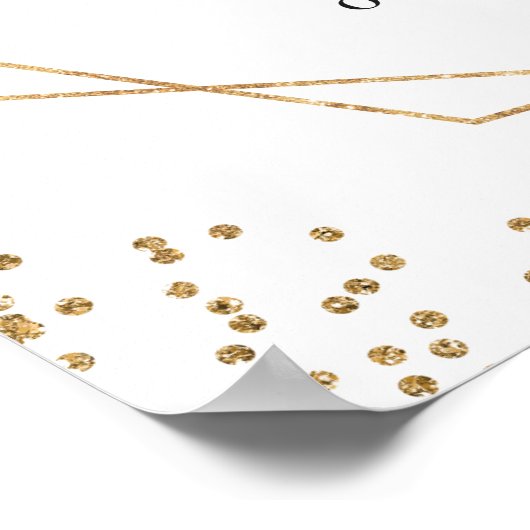 Burgundy Blush Floral Gold Frame Baby Duschzeichen Poster (Ecke)