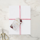 Burgundy Blush Floral Gold Gefallen Vielen Dank Geschenkanhänger (Mit Garn)