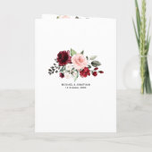 Burgundy Blush Floral Moderne geometrische Hochzei Einladung (Rückseite)