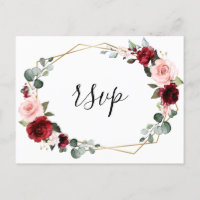 Burgundy Blush Floral Moderne geometrische UAWG