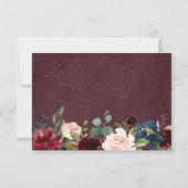 Burgundy Blush Floral Paisley Lace Wedding RSVP (Rückseite)