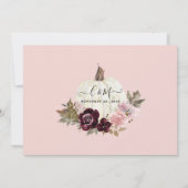 Burgundy Blush Floral Pumpkin Virtual Wedding Einladung (Rückseite)