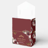 Burgundy Blush Floral Quinceañera Butterfly Tiara Geschenkschachtel (Geöffnet)