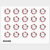 Burgundy Blush Floral Round Danke Stickers (Blatt)