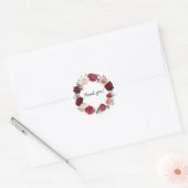 Burgundy Blush Floral Round Danke Stickers (Umschlag)