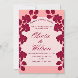 Burgundy Blush Floral Wedding Einladung