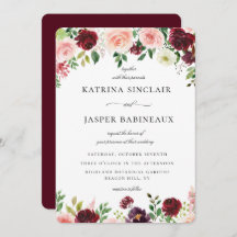 Burgundy Blush Floral Wedding