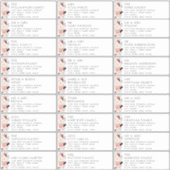 Burgundy Blush Floral Wedding Guest Address Labels (Vorderseite)