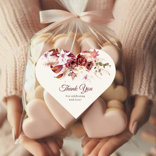 Burgundy & Blush Floral Wedding Sticker Sheet