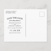 Burgundy Blush Foto Save the Date Ankündigungspostkarte (Rückseite)