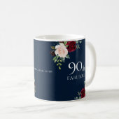 Burgundy-Blush-Frau 90. Geburtstagsgeschenk Kaffeetasse (VorderseiteRechts)