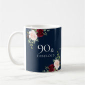 Burgundy-Blush-Frau 90. Geburtstagsgeschenk Kaffeetasse (Links)