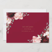 Burgundy Blush Geometic Foto Wedding Dankeskarte (Rückseite)